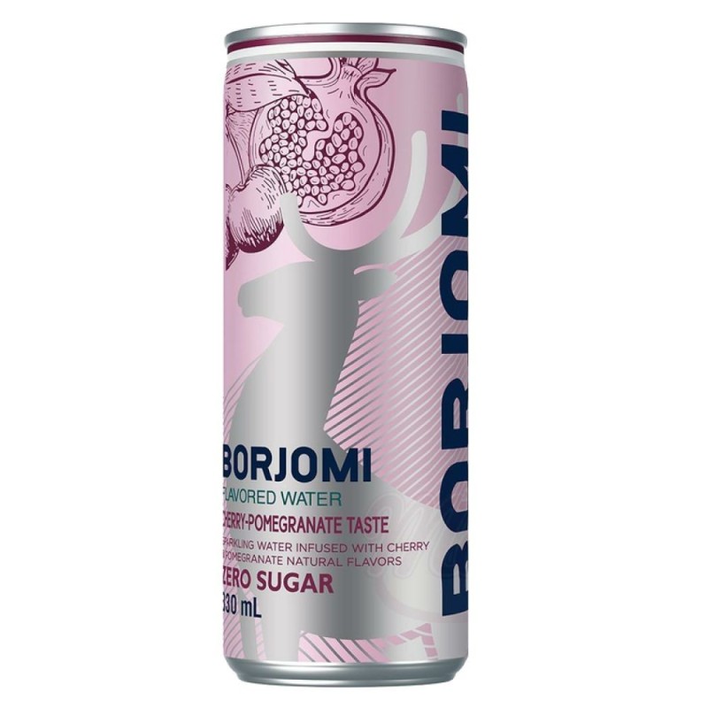 Eau minérale gazeuse Borjomi - Cerise & grenade...