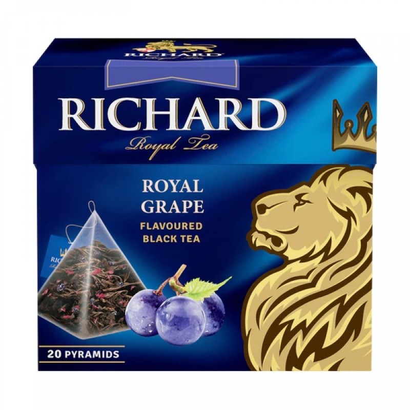 Thé noir aromatisé, raisin et pétales de rose -...