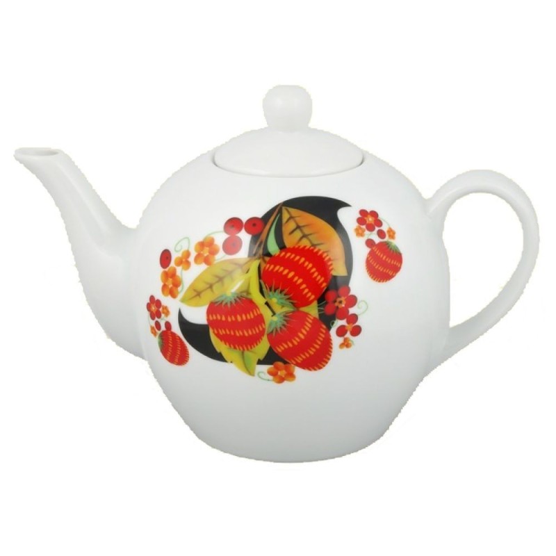 Théière céramique décorée - 0,75 L - Khokhloma