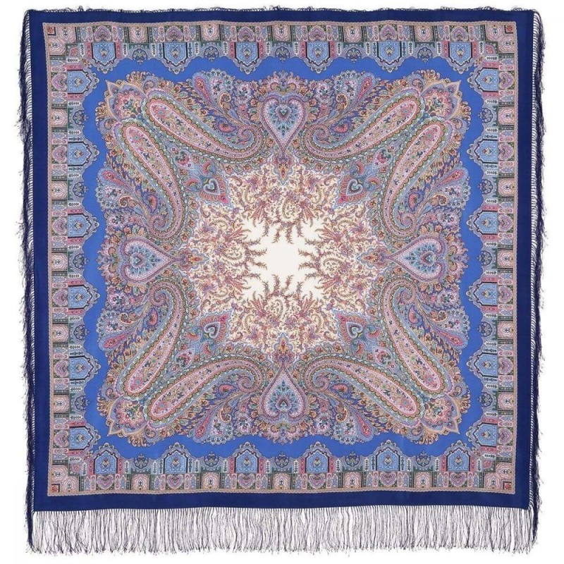 Conte oriental - Châle carré à franges - 100%...