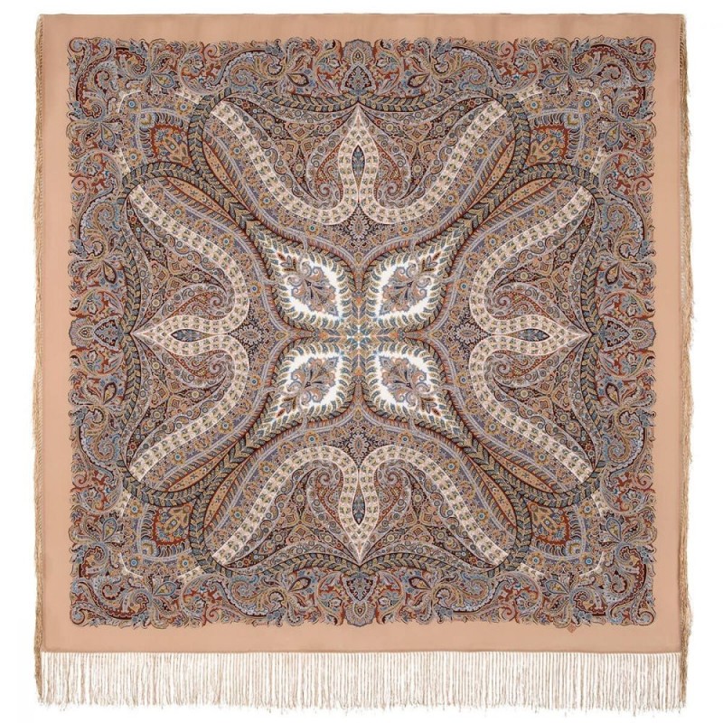 Siècle magnifique, beige - Châle carré à...