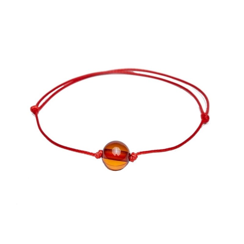 Bracelet fil rouge Ambre Baltique - 17 - 23 cm...