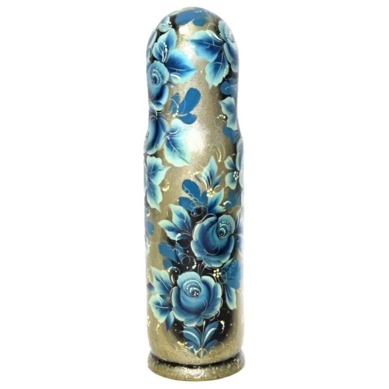 Etui pour bouteille - Fleurs bleues sans visage