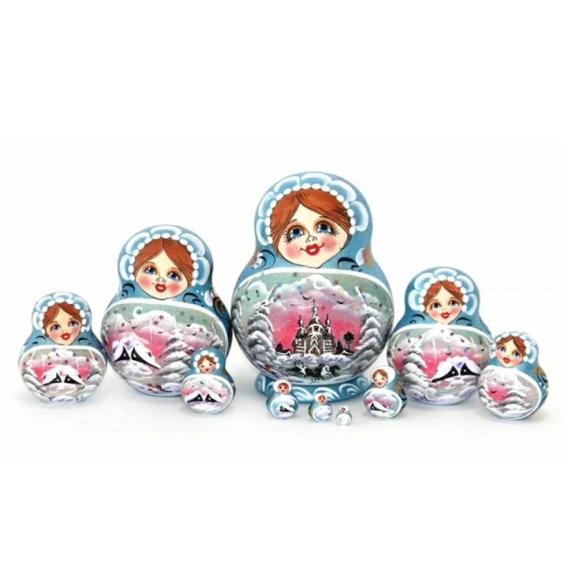 Fonarik - Paysage - 10 poupées russes 13 cm