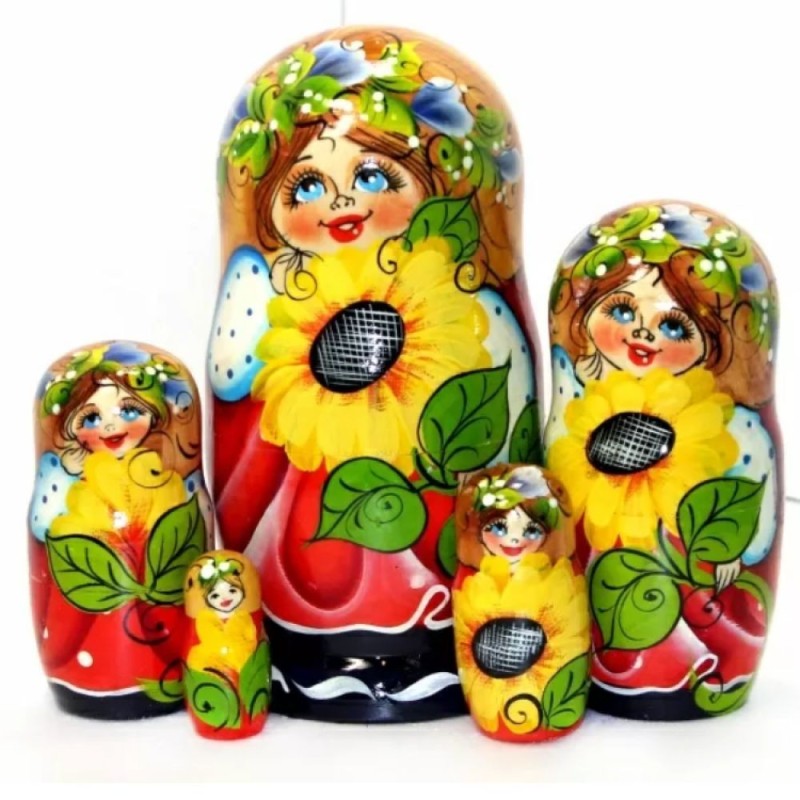 La dame au tournesol - Poupées russes 17 cm...