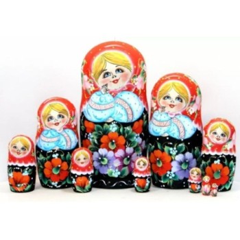 Mila - Motifs slaves - 10 poupées russes 25 cm