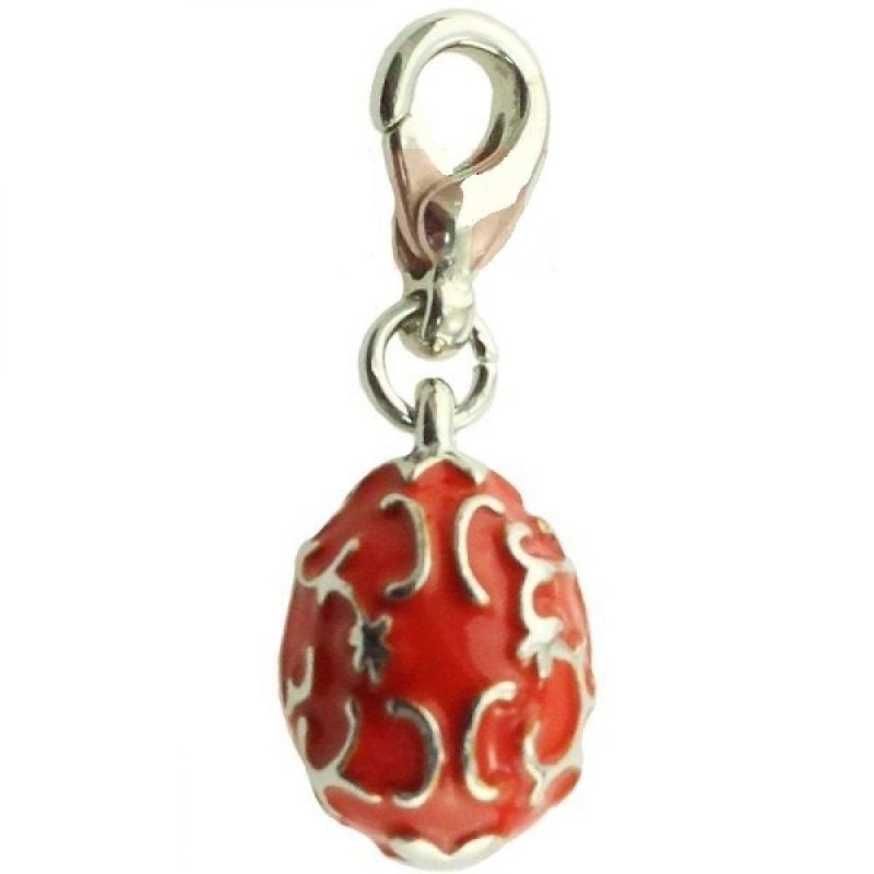 Oeuf pendentif ajouré rouge