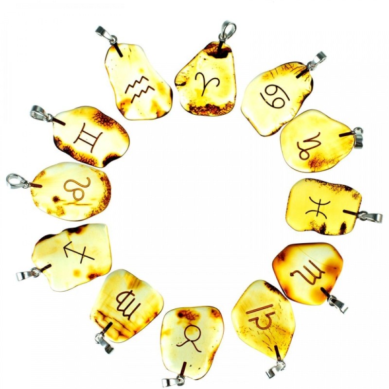 Pendentifs du zodiaque chaine argentée - Formes...