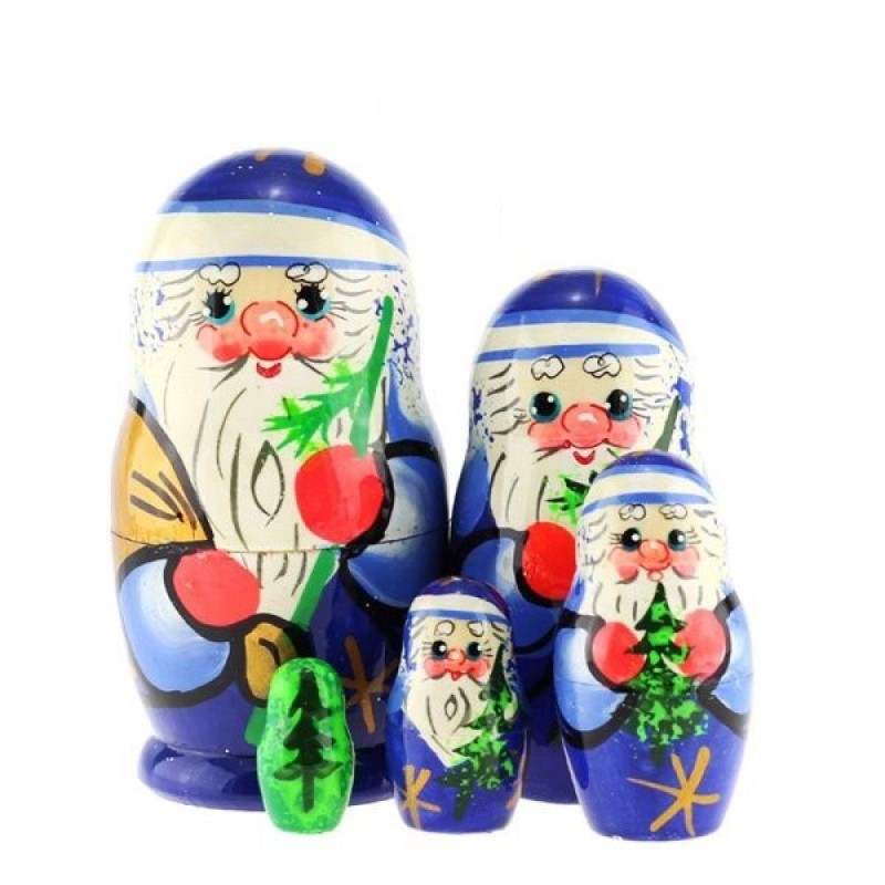Père Noël - Bleu- Poupées gigognes 12 cm série...