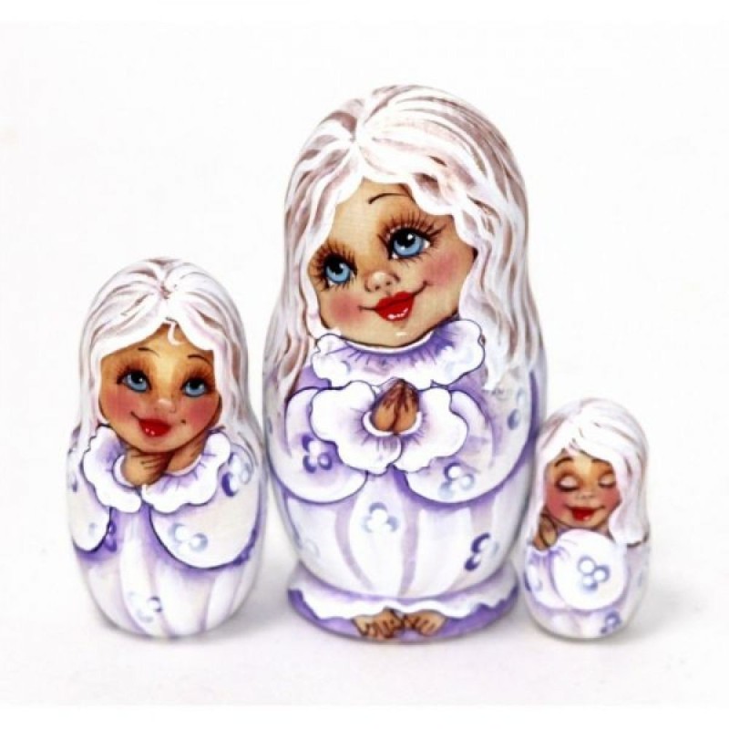 Poupées russes 11 cm série de 3 - Ange violet