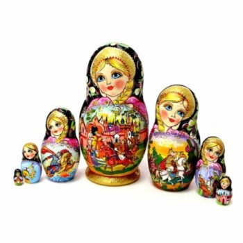 Starshaya - Coq d'or - Poupées russes 21cm série de 7