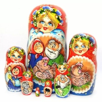 Starshaya - La poule Ryaba - Poupées russes 21cm série de 7
