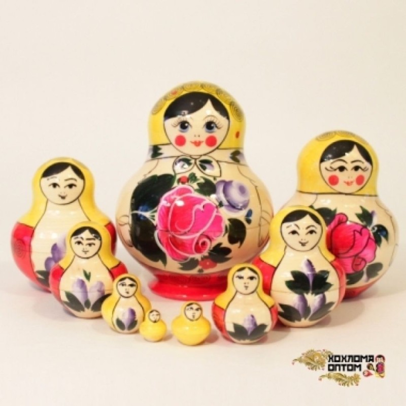 Traditsiya Fonarik 10 poupées russes 13 cm signée