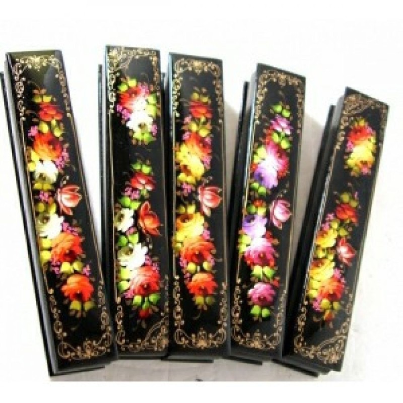 Boite bois 180x30 mm décor fleurs
