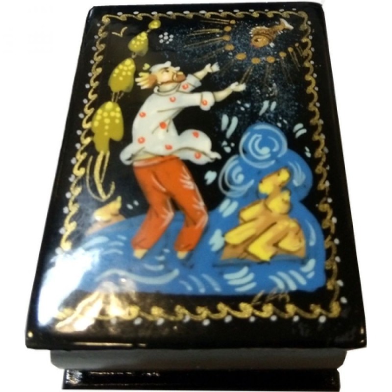 Boite bois 65x45x30 mm divers décors Palekh