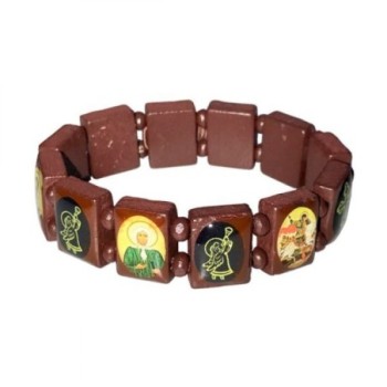 Bracelet bois avec icônes - Les anges