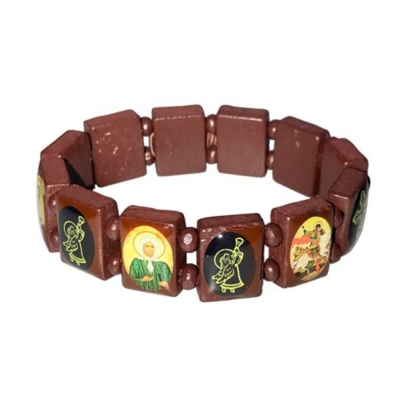 Bracelet bois avec icônes - Les anges