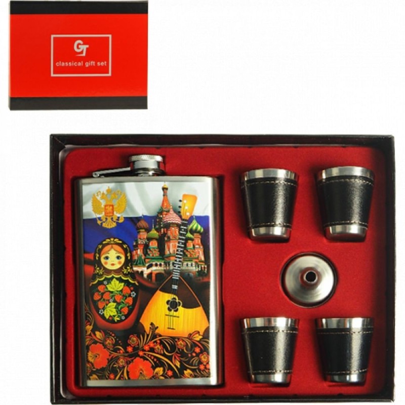 Coffret flasque 270 ml et gobelets Matriochka...