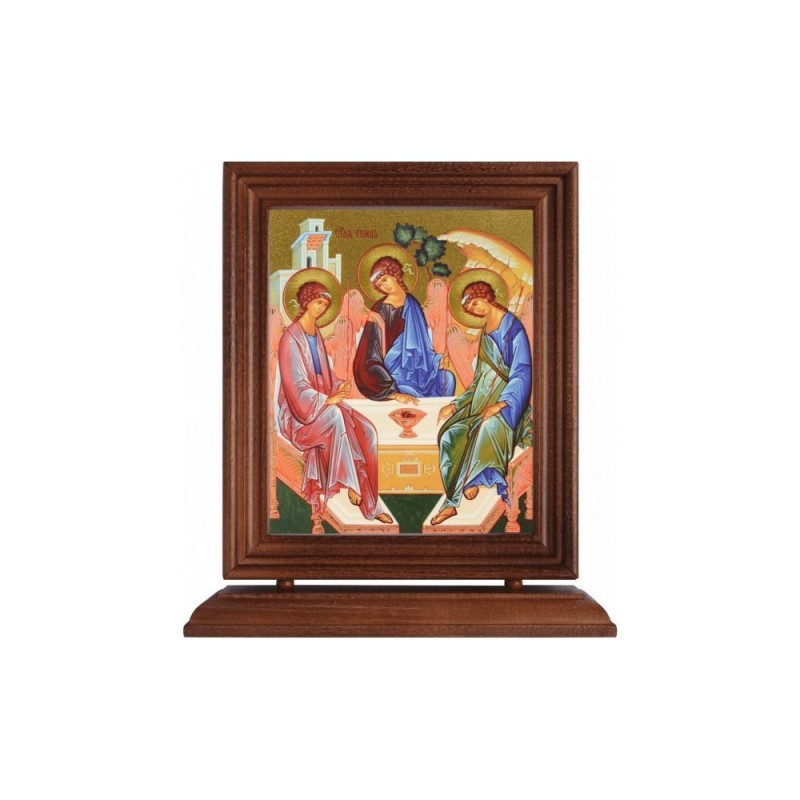 Icône sur feuille d'or 13x16 cm cadre & socle -...