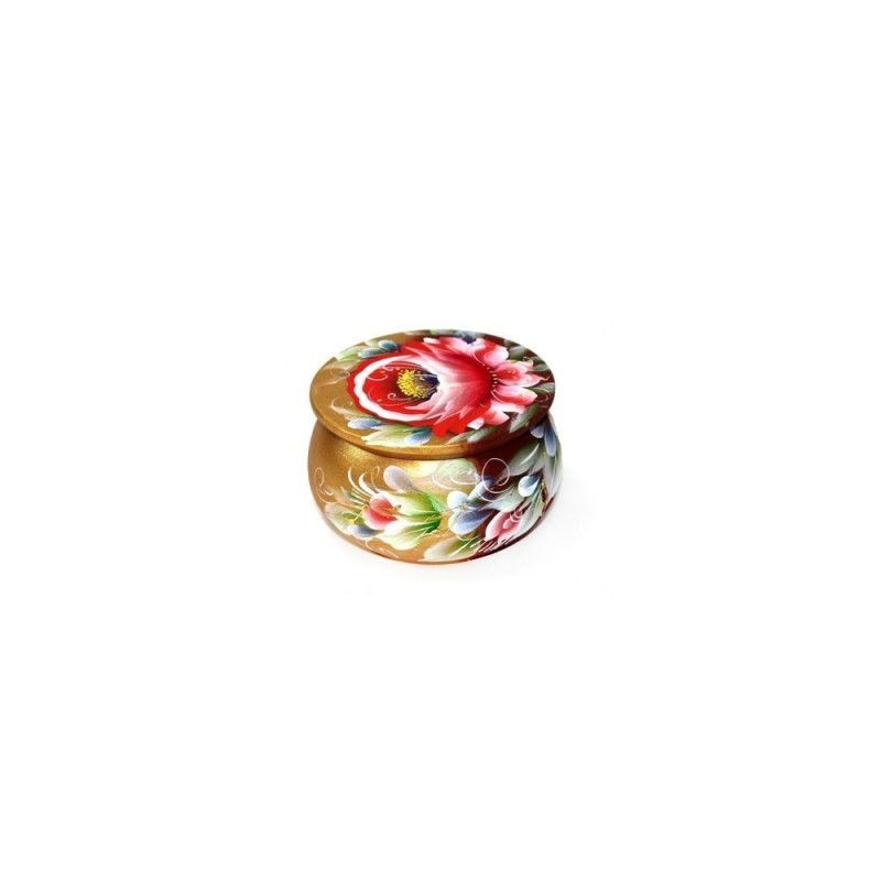 Milaya - Boite bois laqué main 10 cm - Roses de...