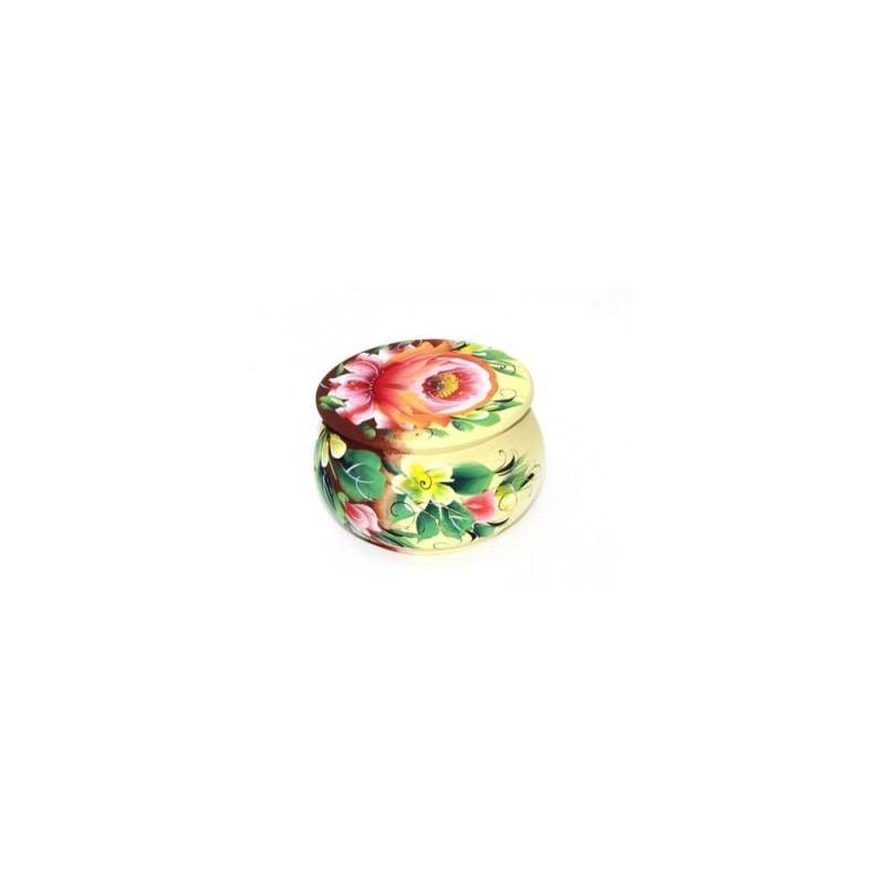 Milaya - Boite bois laqué main 10 cm - Roses de...