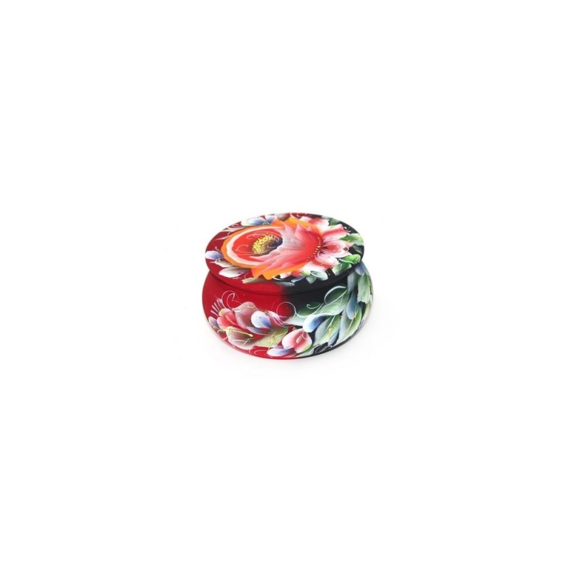 Milaya - Boite bois laqué main 10 cm - Roses de...