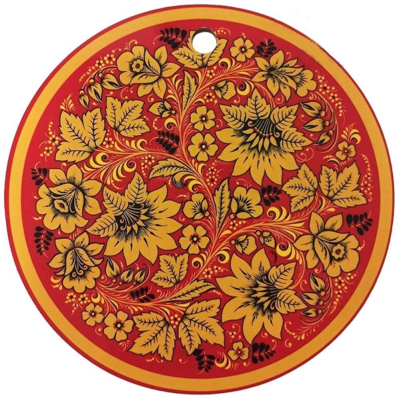 Planche à découper décorée ronde - Comme...