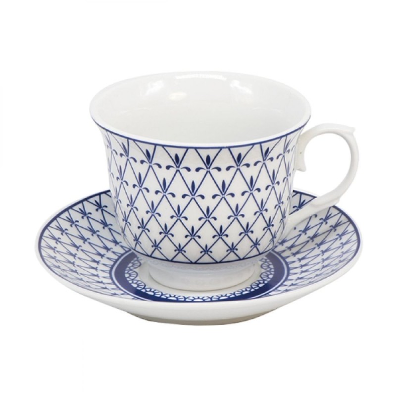Tasse à thé + soucoupe motif Nuits Blanches