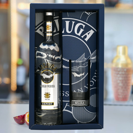 Vodka Beluga Noble - Coffret bouteille 0,7 l + 1 verre à cocktail