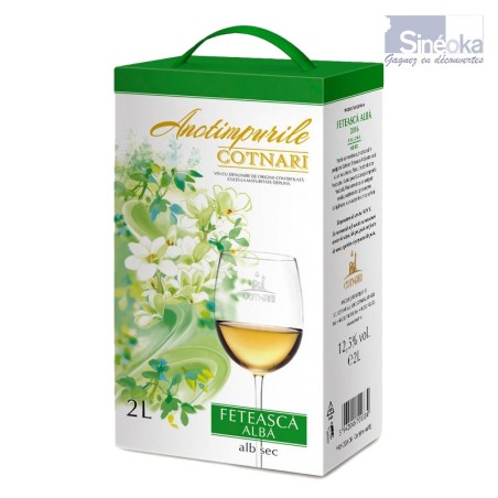Vin blanc sec de Cotnari, Feteasca Alba en bag in box de 2 litres
