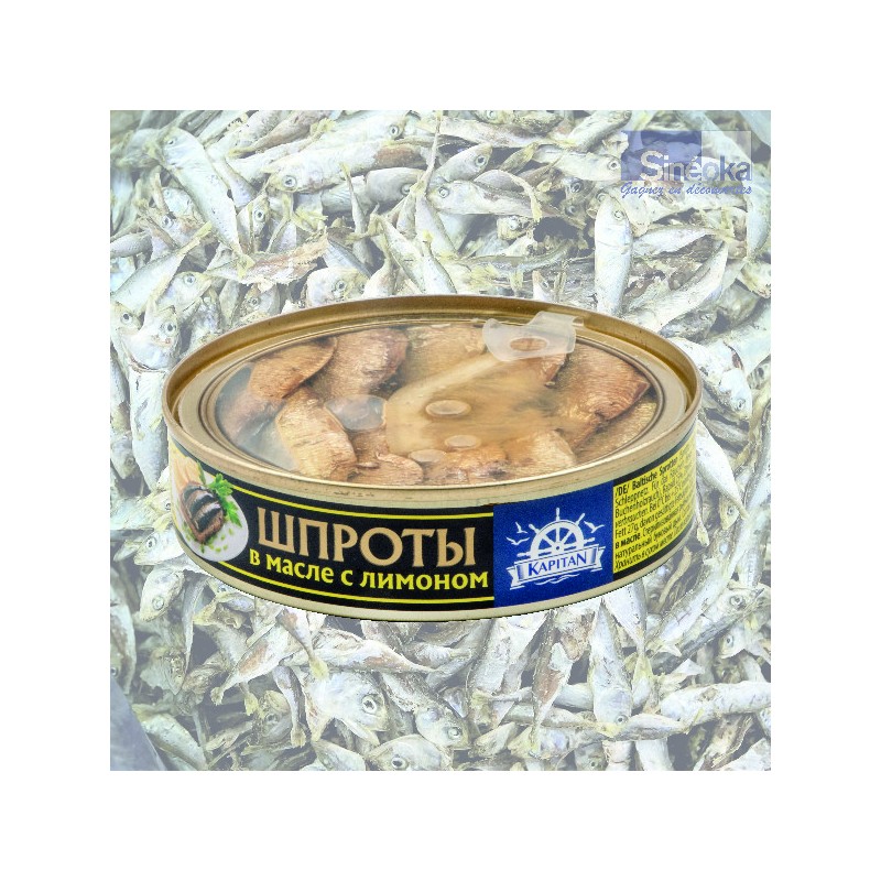 Sprats de Riga au citron, petits poissons fondants et savoureux