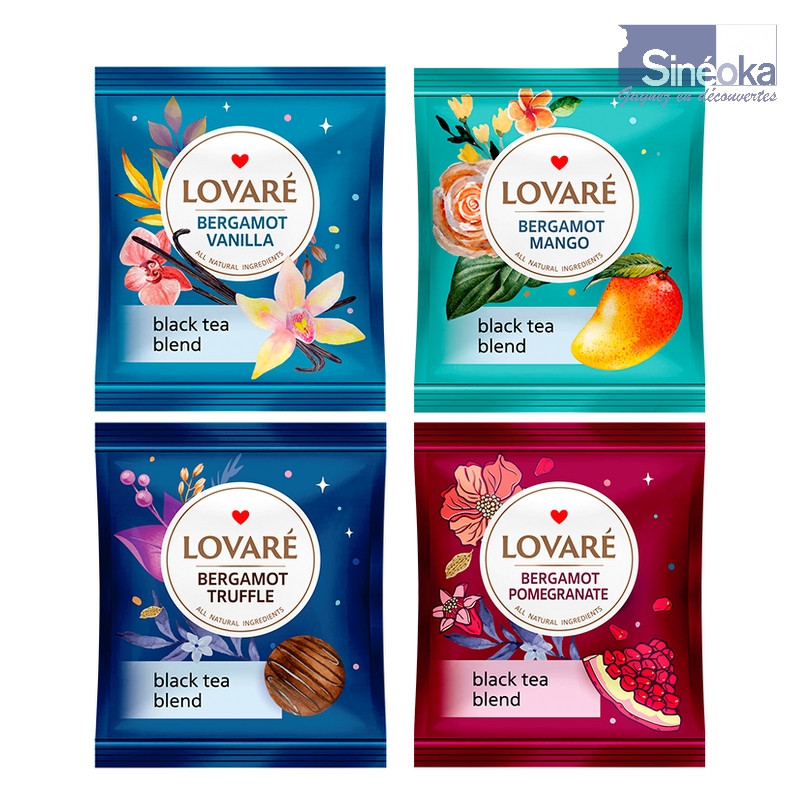 sachets de 4 sortes de thés à la bergamote.