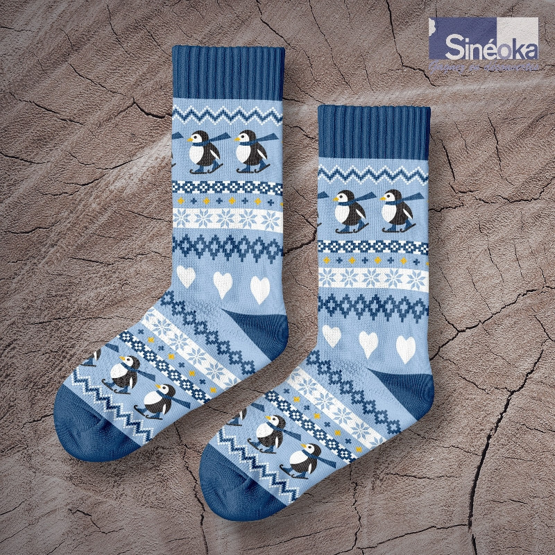Isflak - Chaussettes aux motifs Pingouins