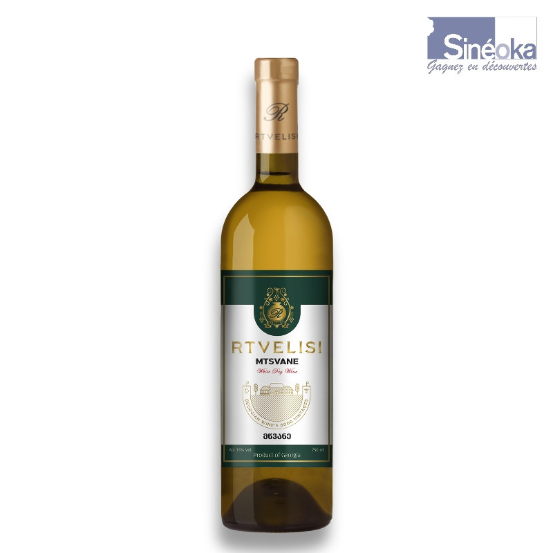 Vin blanc Mtsvane de Rtvelisi. Bouteille de 75 cl