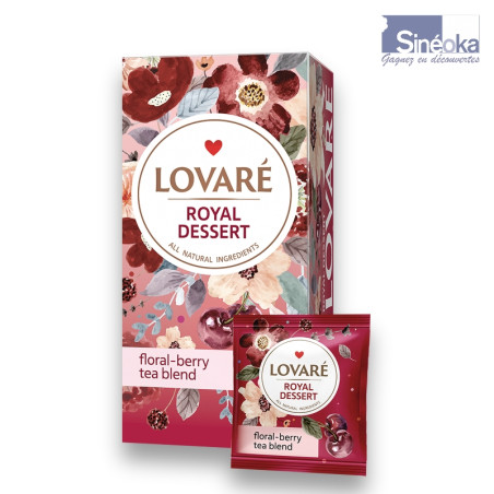 Boite de tisane florale gourmande à l'hibiscus.