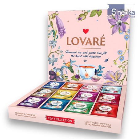 Lovaré Fleurs & Thés – Coffret premium 12 saveurs, 60 sachets - 120 g