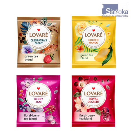 Lovaré Fleurs & Thés – Coffret premium 12 saveurs, 60 sachets - 120 g