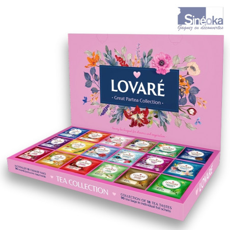 Collection Lovaré Thés & Tisanes – Coffret luxueux de 18 saveurs uniques