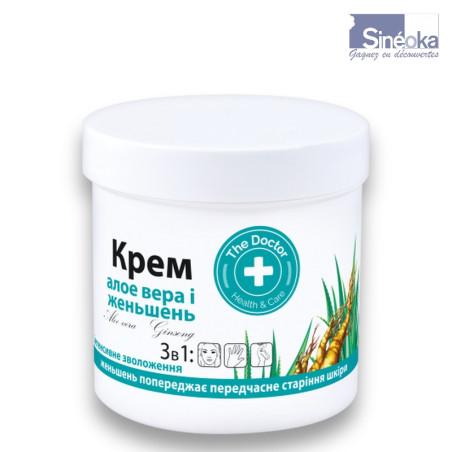 Crème 3 en 1 Aloe Vera & Ginseng – Soin Visage, Corps & Mains - 250 ml