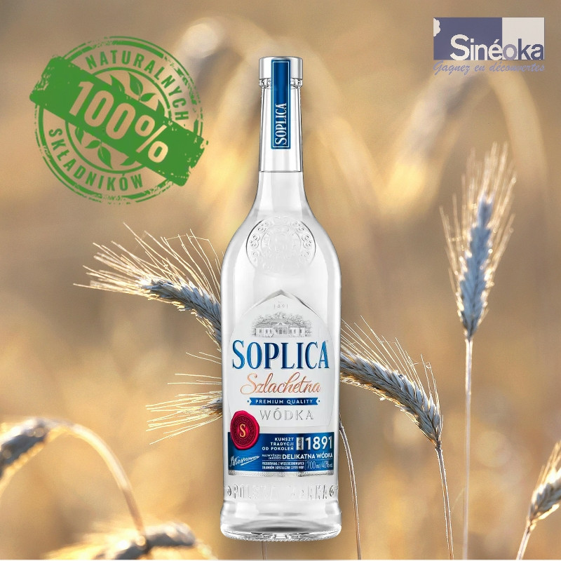 Bouteille de Soplica Szlachetna Premium sur fond de seigle