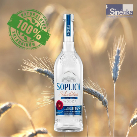 Bouteille de Soplica Szlachetna Premium sur fond de seigle