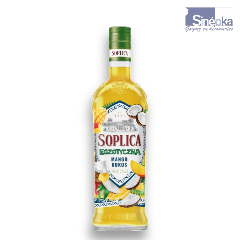 Bouteille de liqueur de vodka Soplica Mangue Coco