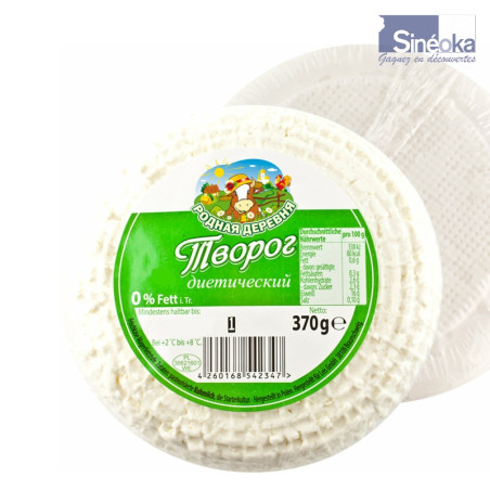 Tvorog, twarog, tvaroh, quark ou fromage cottage, 0% matières grasses, 370g