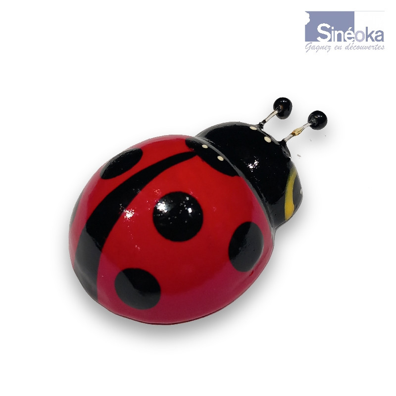 Coccinelle en bois avec aimant 5 cm -...