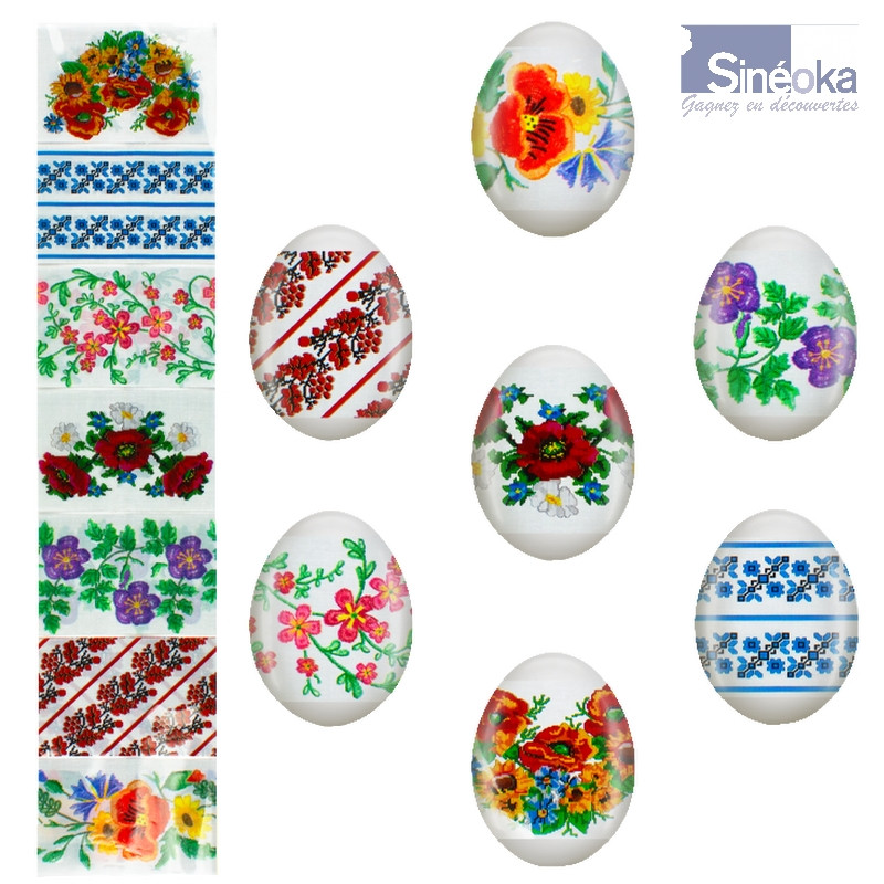 Manchons de décoration pour oeufs décors fleurs