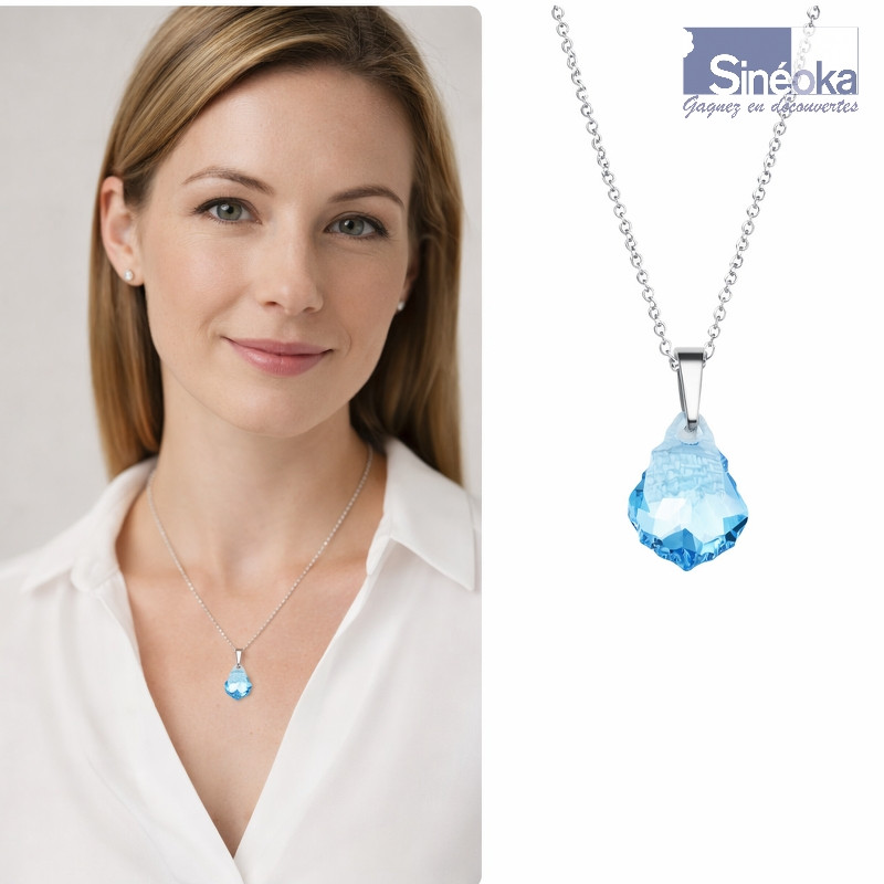 Pendentif cristal Swarovski Aqua Ondina –...