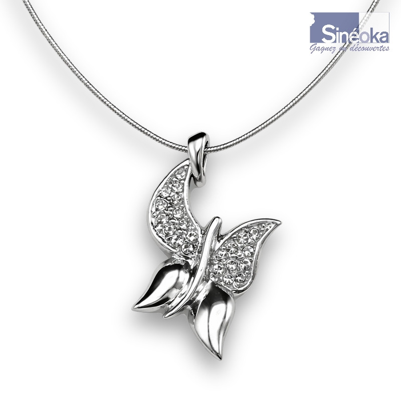 Pendentif papillon avec des cristaux Swarovski