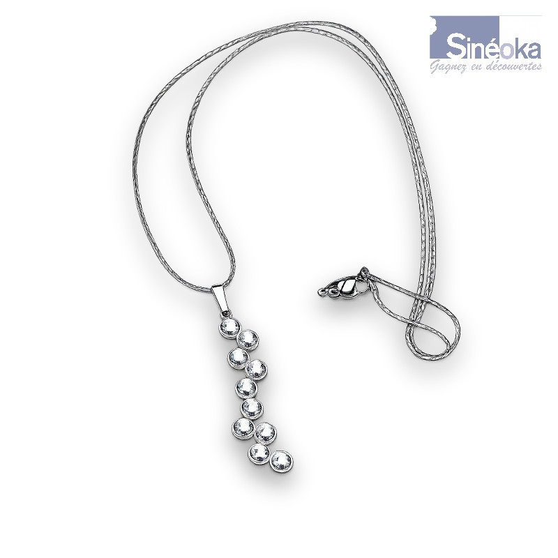 Ligne précieuse — pendentif 4 cm en cristaux &...