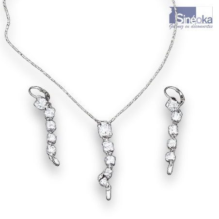 Parure tchèque Lumíra Crystal Preciosa – pendentif & boucles