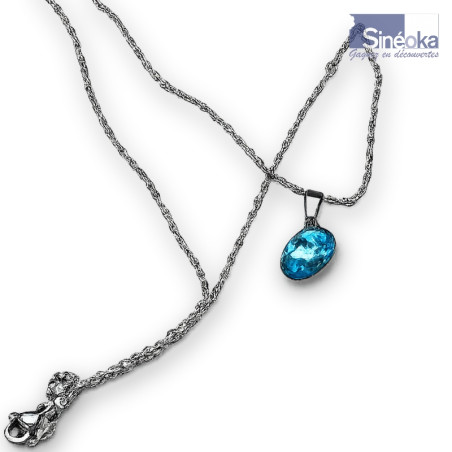 Collier pendentif Eliška en cristal Swarovski light turquoise – élégance Centrale Européenne